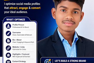 create and set up all social media accounts and pages, optimize too