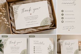 design a custom thank you card for your small business