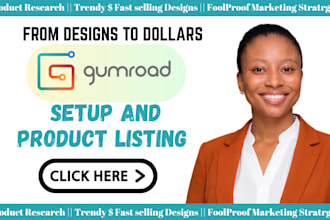 setup gumroad store design gumroad digital products for your gumroad store