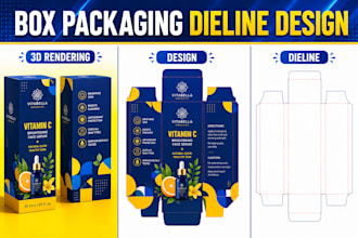 create packaging card box dieline die cut tuck box keyline template print ready