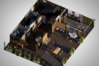 create 3d floor plans, cross sections and elevations in 4k quality