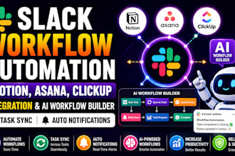 slack workflow automation notion asana clickup ai workflow builder task sync