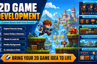 develop professional 2d unity games for android, ios, PC, and webgl