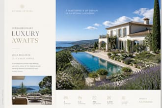 design luxury property brochure, real estate magazine, listing booklet design