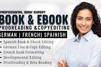 proofread copyedit german book, spanish proofreading, french proofreading