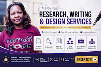 write well researched case studies, white papers, and business reports