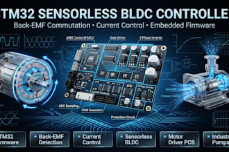 design stm32 sensorless bldc motor controller with back emf commutation current