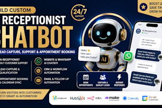 build ai receptionist chatbot for lead capture, support and appointment booking