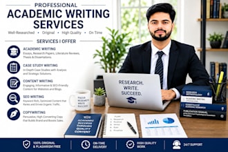 write academic writing, case study and presentations