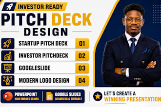create a modern, professional, and investor ready powerpoint presentation
