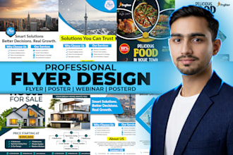 design unique, promotional, business, travel , estate flyer, and postcard