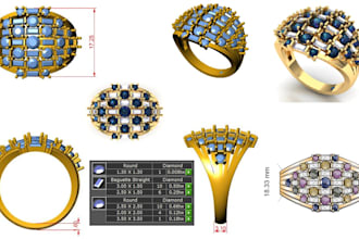 jewelry cad designer ring and pendant earring