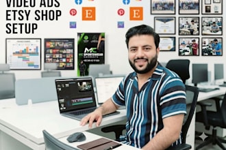 create video adds and setup your etsy shop