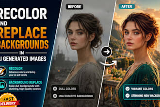 recolor and replace backgrounds in ai generated images