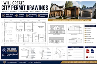 design adu, garage conversion, city permit plans, architectural blueprint