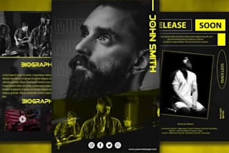 design dj artist epk, press kit, media kit or speaker, author one sheet