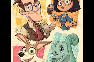 draw a fun cartoon character, mascot, logo design