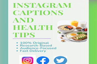 write engaging instagram captions and health tips