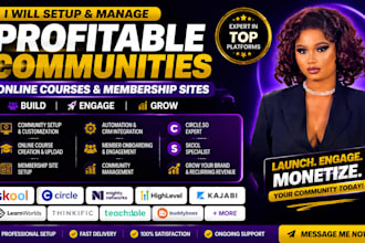 setup, manage online course or community on skool, circle, or mighty network