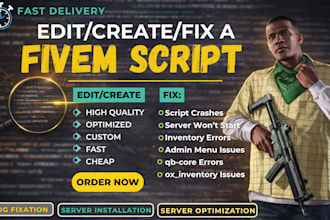 create fivem server with premium scripts qb, qbox, nyc, esx, fix any fivem error