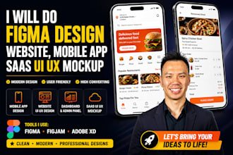 do figma design, figma website, mobile app, website UI UX saas ui ux mockup