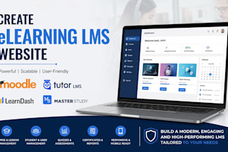 create elearning lms website on moodle, turtorlms, learndash, masterstudy