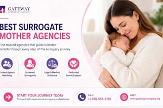 build squarespace surrogacy agency website fertility matching ivf website