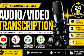 manually transcribe audio and video to text accurately