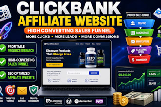 build a clickbank affiliate marketing website and high converting sales funnel