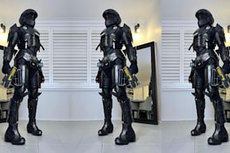 create custom cosplay creation wearable game movie armor 3d helmet props design