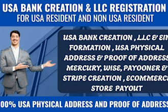 do USA bank account, proof of address, US llc for non residents US bank creation