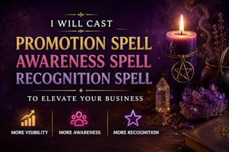 cast promotion spell, awareness spell and recognition spell for your business