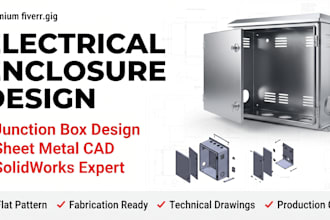 design electrical enclosure junction box sheet metal 3d cad design solidworks