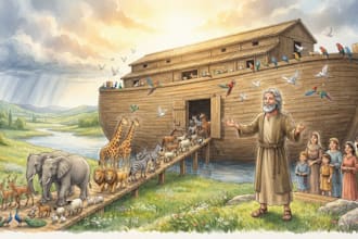 illustrate christian children story book, children story book illustration