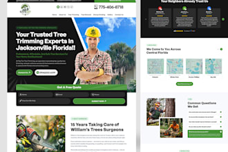 build painting, carpet cleaning, junk removal, landscaping, tree service website