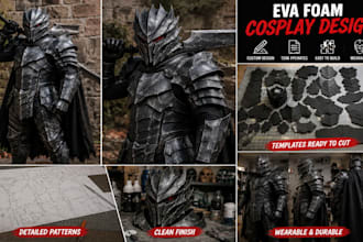 design eva foam cosplay armor template pepakura pattern wearable helmet and mask