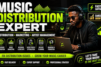 music distribution, music manager, fix distribution issues, and music marketing