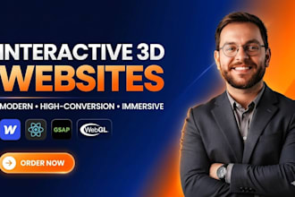 build gsap animation, webgl, threejs, interactive 3d website, landing page react