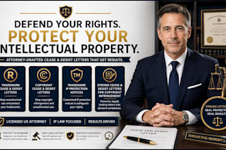 draft a trademark cease and desist IP protection notice for your brand