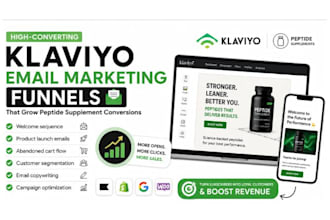 create klaviyo email marketing funnels that grow peptide supplement conversions