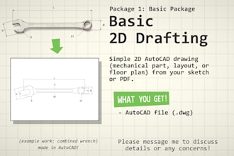 do autocad 2d drafting and 3d modeling for your projects