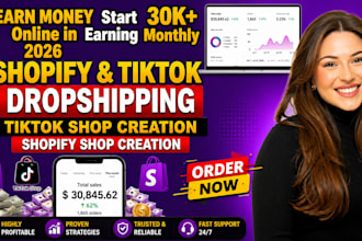setup tik tok shop or shopify store, setup facebook and instagram shop products