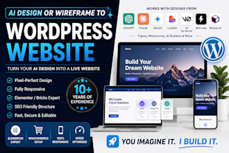 build a wordpress website from your ai generated design or wireframe