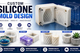 design custom silicone mold for resin soap candle chocolate and concrete
