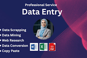 do fastest data entry, copy past and web research job