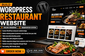 build wordpress restaurant website with online ordering, reservation system