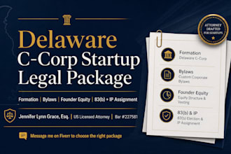 draft custom delaware c corp bylaws and board consents order as a US attorney