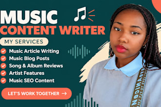 write an SEO music article or blog post for your music promotion