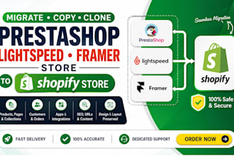 migrate copy clone prestashop lightspeed framer wix wordpress any cms to shopify