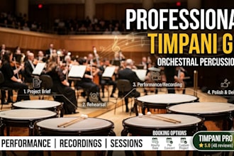 record professional timpani and multi instrument percussion stems